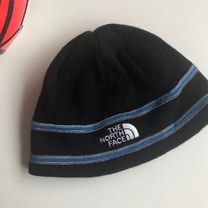 The North Face hat, toboggan blue and black